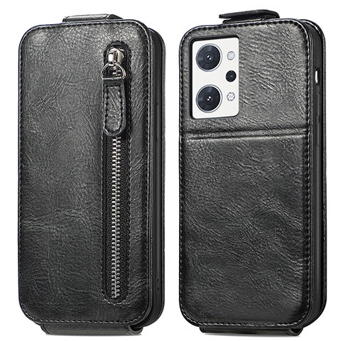 Custodia In Pelle Flip per Oppo Reno7 A Nero