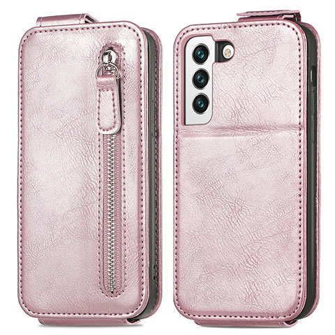 Custodia In Pelle Flip per Samsung Galaxy S22 5G Oro Rosa