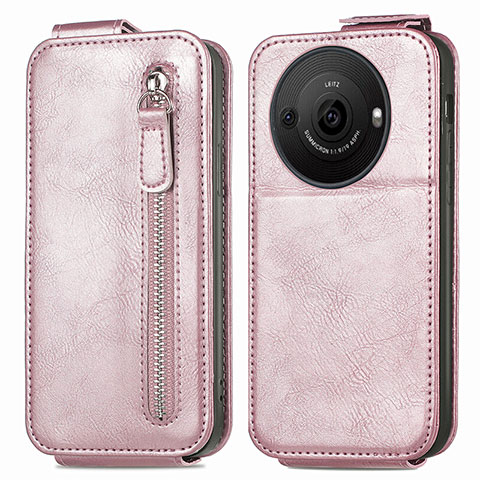 Custodia In Pelle Flip per Sharp Aquos R8 Pro Oro Rosa