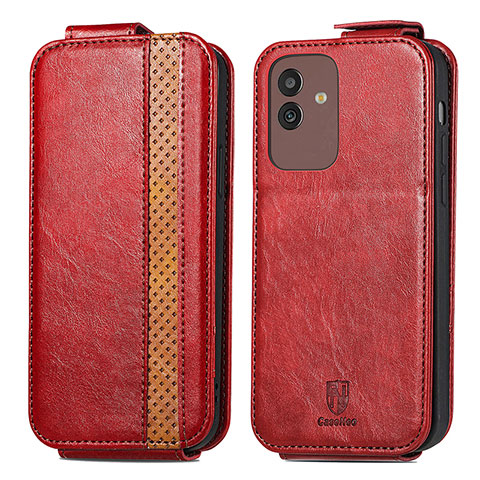 Custodia In Pelle Flip S02D per Samsung Galaxy M13 5G Rosso