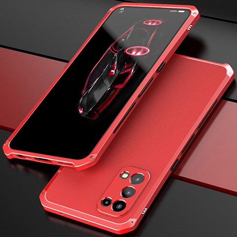 Custodia Lusso Alluminio Cover 360 Gradi M01 per Oppo Reno5 5G Rosso