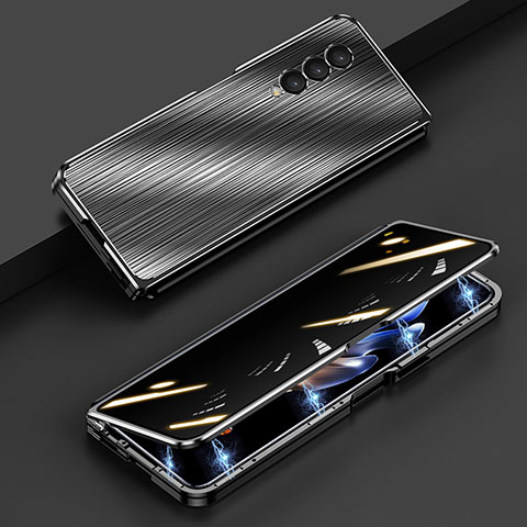 Custodia Lusso Alluminio Cover 360 Gradi P01 per Samsung Galaxy Z Fold4 5G Nero