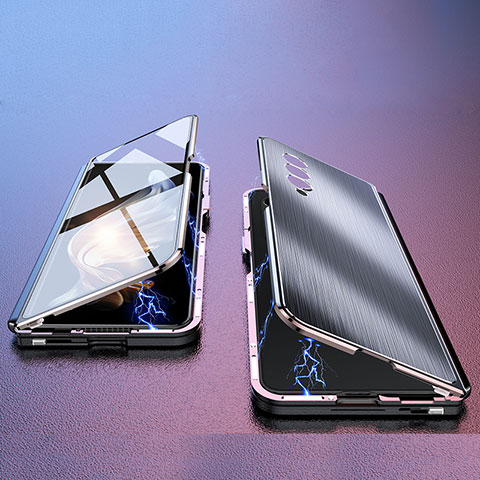 Custodia Lusso Alluminio Cover 360 Gradi P02 per Samsung Galaxy Z Fold4 5G Nero