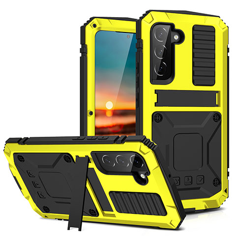 Custodia Lusso Alluminio Cover 360 Gradi per Samsung Galaxy S23 5G Giallo