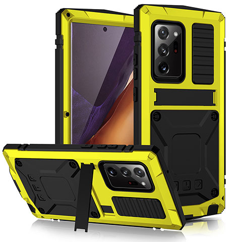 Custodia Lusso Alluminio Cover 360 Gradi RJ2 per Samsung Galaxy Note 20 Ultra 5G Giallo