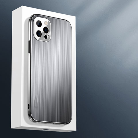 Custodia Lusso Alluminio Cover M01 per Apple iPhone 13 Pro Max Argento