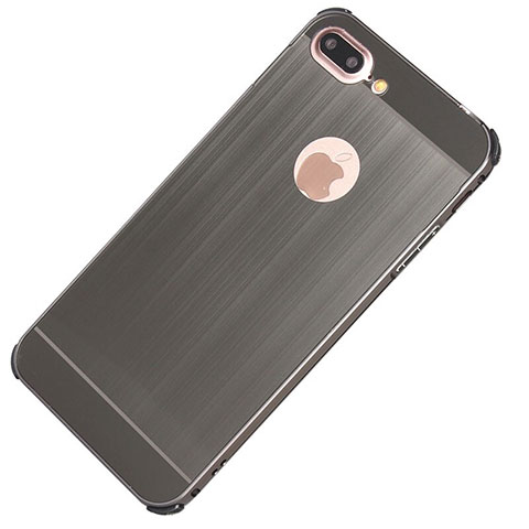 Custodia Lusso Alluminio Cover M01 per Apple iPhone 7 Plus Grigio Scuro