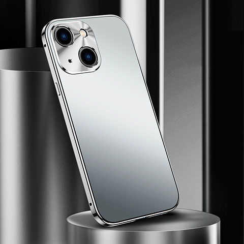 Custodia Lusso Alluminio Cover M02 per Apple iPhone 13 Mini Argento