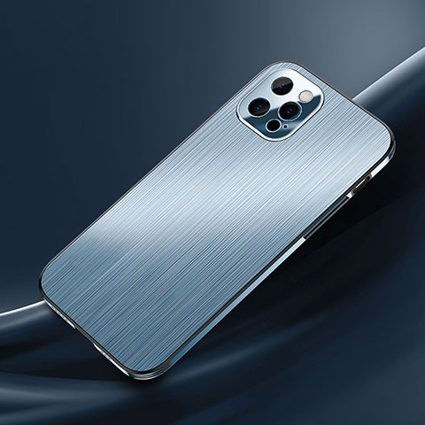 Custodia Lusso Alluminio Cover M02 per Apple iPhone 13 Pro Blu