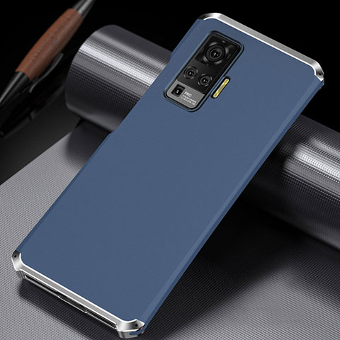 Custodia Lusso Alluminio Cover M02 per Vivo X50 Pro 5G Blu