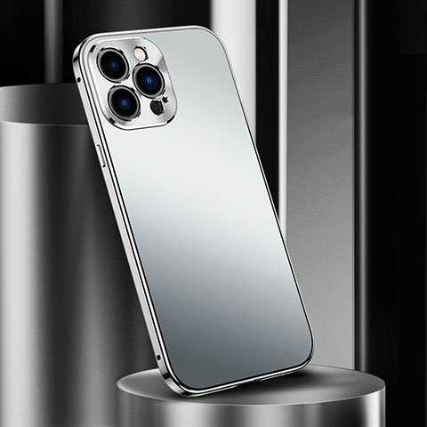 Custodia Lusso Alluminio Cover M03 per Apple iPhone 13 Pro Max Argento
