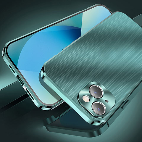 Custodia Lusso Alluminio Cover M06 per Apple iPhone 13 Mini Verde