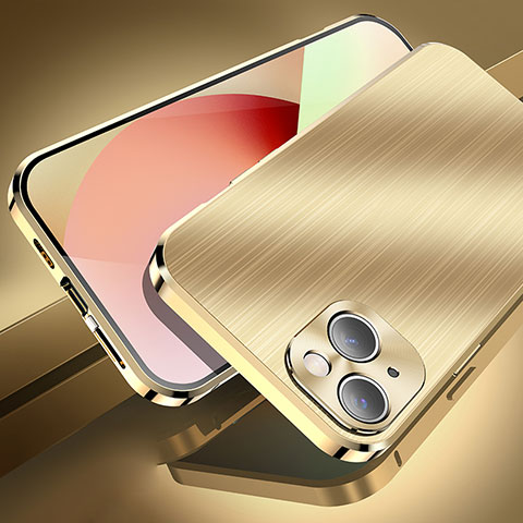 Custodia Lusso Alluminio Cover M06 per Apple iPhone 14 Plus Oro
