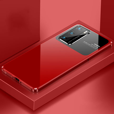Custodia Lusso Alluminio Cover N01 per Huawei P40 Rosso