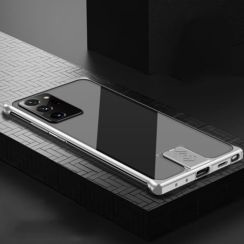 Custodia Lusso Alluminio Cover N04 per Samsung Galaxy Note 20 Ultra 5G Argento