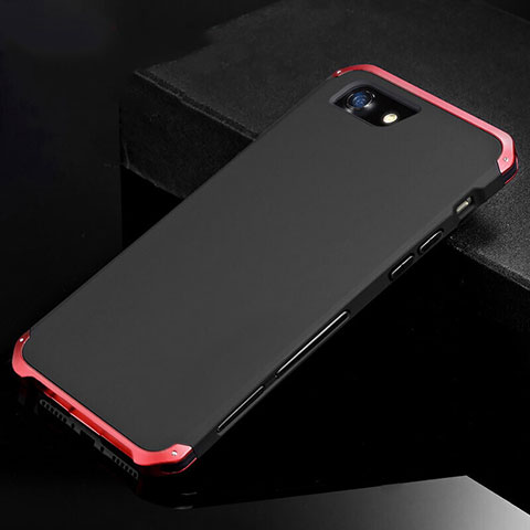 Custodia Lusso Alluminio Cover per Apple iPhone 7 Rosso e Nero