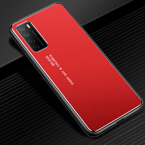 Custodia Lusso Alluminio Cover per Huawei Honor Play4 5G Rosso