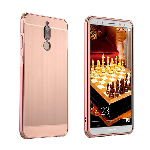 Custodia Lusso Alluminio Cover per Huawei Nova 2i Oro Rosa