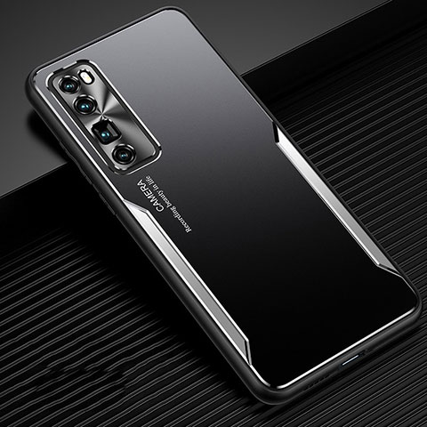 Custodia Lusso Alluminio Cover per Huawei Nova 7 Pro 5G Argento