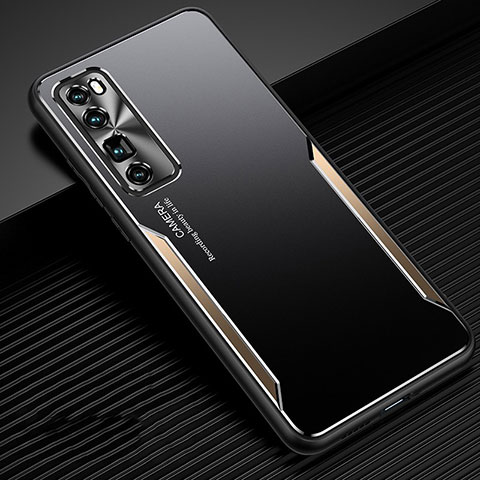 Custodia Lusso Alluminio Cover per Huawei Nova 7 Pro 5G Oro