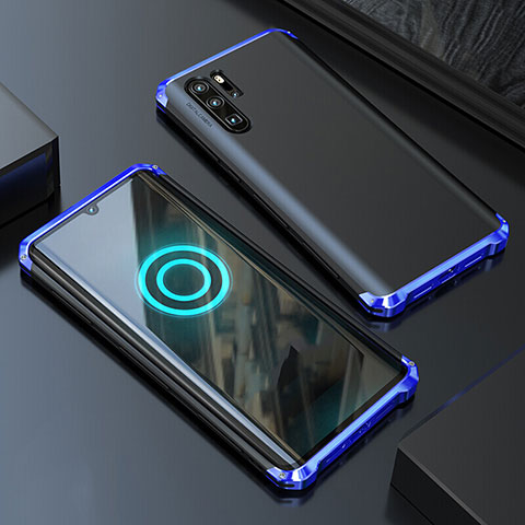 Custodia Lusso Alluminio Cover per Huawei P30 Pro Blu