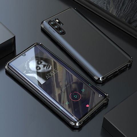 Custodia Lusso Alluminio Cover per Huawei P30 Pro Nero