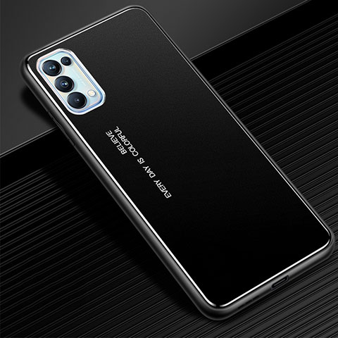 Custodia Lusso Alluminio Cover per Oppo Reno5 5G Nero