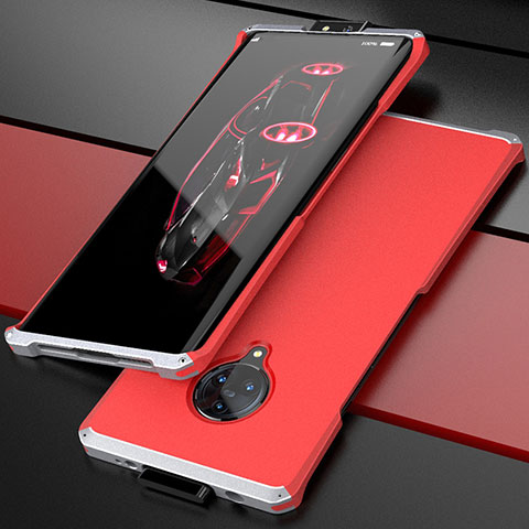 Custodia Lusso Alluminio Cover per Vivo Nex 3 Argento e Rosso