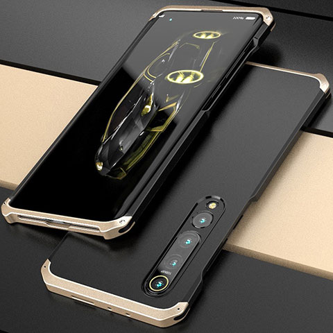 Custodia Lusso Alluminio Cover per Xiaomi Mi 10 Oro e Nero