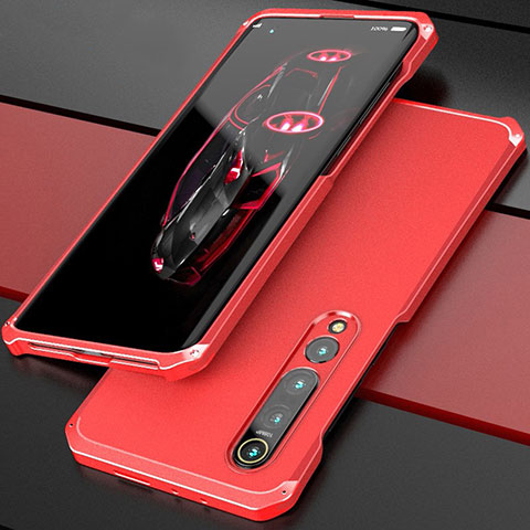 Custodia Lusso Alluminio Cover per Xiaomi Mi 10 Pro Rosso
