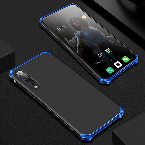 Custodia Lusso Alluminio Cover per Xiaomi Mi 9 Blu e Nero