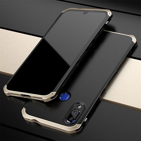 Custodia Lusso Alluminio Cover per Xiaomi Redmi Note 7 Pro Oro e Nero