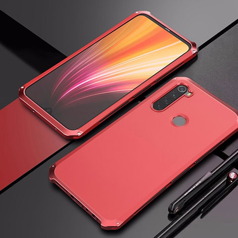 Custodia Lusso Alluminio Cover per Xiaomi Redmi Note 8T Rosso