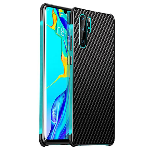 Custodia Lusso Alluminio Cover S01 per Huawei P30 Pro New Edition Ciano