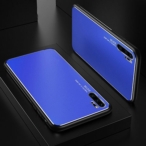 Custodia Lusso Alluminio Cover T01 per Huawei P30 Pro Blu