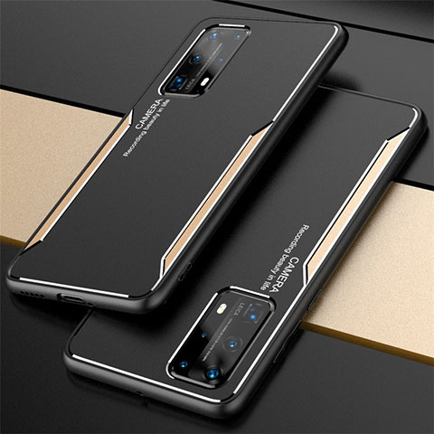 Custodia Lusso Alluminio Cover T01 per Huawei P40 Pro+ Plus Oro