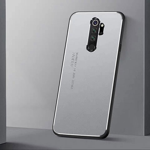 Custodia Lusso Alluminio Cover T01 per Xiaomi Redmi Note 8 Pro Argento
