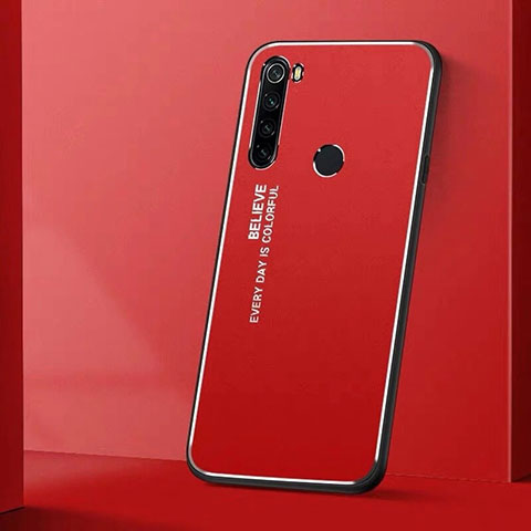 Custodia Lusso Alluminio Cover T01 per Xiaomi Redmi Note 8 Rosso