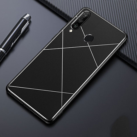 Custodia Lusso Alluminio Cover T02 per Huawei P30 Lite Nero