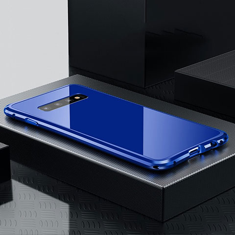 Custodia Lusso Alluminio Cover T02 per Samsung Galaxy S10 5G Blu