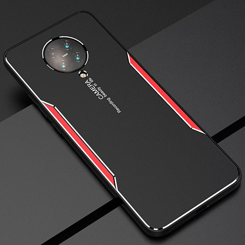 Custodia Lusso Alluminio Cover T02 per Xiaomi Redmi K30 Pro 5G Rosso