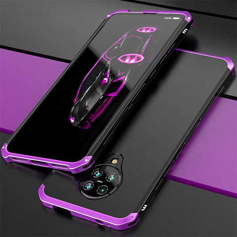 Custodia Lusso Alluminio Cover T03 per Xiaomi Redmi K30 Pro 5G Viola