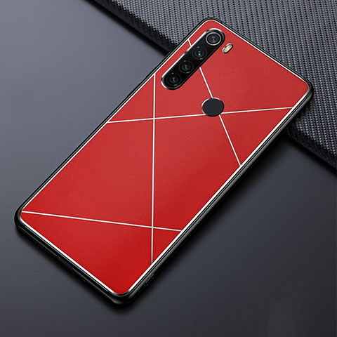 Custodia Lusso Alluminio Cover T03 per Xiaomi Redmi Note 8 Rosso