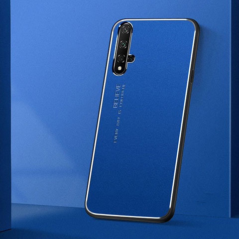 Custodia Lusso Alluminio Cover T04 per Huawei Honor 20 Blu