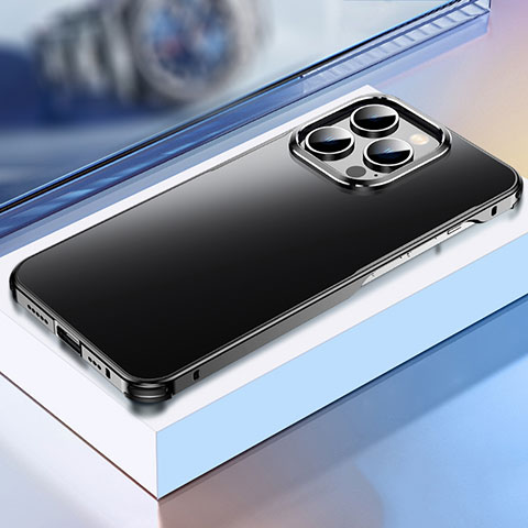 Custodia Lusso Alluminio Cover TB1 per Apple iPhone 13 Pro Nero