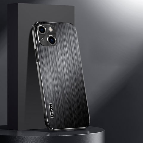 Custodia Lusso Alluminio e Silicone Laterale Cover AT1 per Apple iPhone 14 Plus Nero