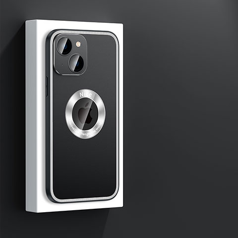 Custodia Lusso Alluminio e Silicone Laterale Cover con Mag-Safe Magnetic JL4 per Apple iPhone 13 Nero