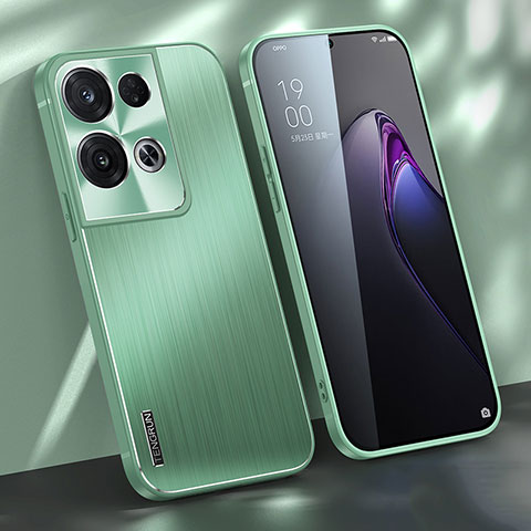 Custodia Lusso Alluminio e Silicone Laterale Cover J01 per Oppo Reno8 Pro 5G Verde