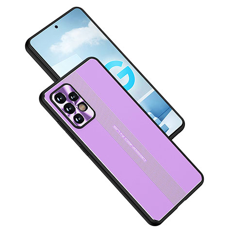 Custodia Lusso Alluminio e Silicone Laterale Cover JL1 per Samsung Galaxy A52s 5G Viola