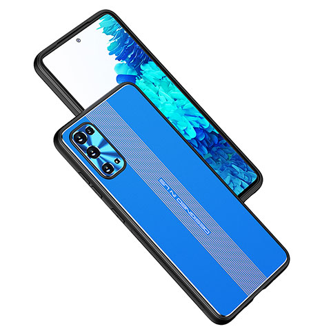 Custodia Lusso Alluminio e Silicone Laterale Cover JL1 per Samsung Galaxy S20 Lite 5G Blu